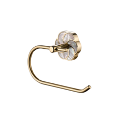 金色花朵造型衛生紙架，浴室精品裝飾，簡約安裝，提升生活品味, 貝殼金色, 1個