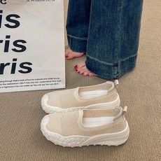 ROYALBELLE 여성 메쉬 니트 통풍 디자인 슬립온 쿠션 밑창 가벼운 착용감 캐주얼 데일리 운동화 U02031808