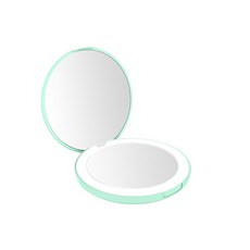 치프몰 10배 확대 LED 휴대용 손거울, 1개, 민트색