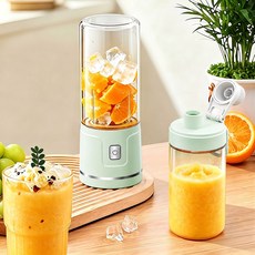 Detao 휴대용 무선 믹서기 소형 텀블러 믹서기 멀티블랜더 가정용 과일 블렌더 원터치 Type-c 충전, 그린