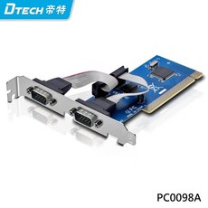 【勁祥科技】DTECH 帝特PCI轉串口卡 COM口 RS232 2口9針PCI轉 RS232擴展卡 PC-0098A, 1個