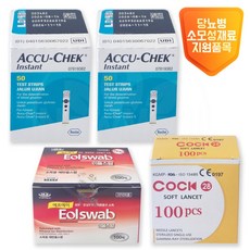 Accu-Chek 아큐첵 인스턴트 혈당검사지 100p+호환침 100p+알콜솜 100p NOW, 100개입, 1세트