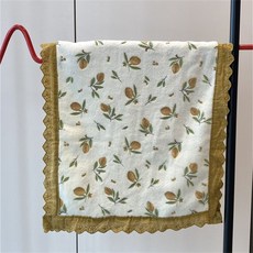 浴巾女ins高顏值蕾絲質感刺繡洗澡浴袍可穿家用情侶浴袍吸水速乾, 1個, 小碎花花邊毛巾 米白