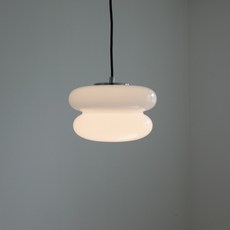 스노우 글라스 1등 펜던트 조명 유리갓 주방 식탁등, 화이트 노란빛