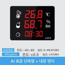 정밀 산업용 벽걸이 온습도계 전광판 머신, LX915A A 내장 210x170mm, 1개