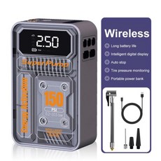 휴대용 에어 컴프레서 무선유선 인플레이터 펌프 타이어 디지털 자동차 자전거 공용, 3. A08, 1개