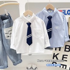 兒童裝男童鞦裝白襯衫2025新款中大童春鞦款男孩長袖鞦季帥氣襯衣