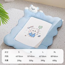 春夏新款 狗狗涼感墊 中小型犬 泰迪 寵物睡窩, 1個, 藍色小熊丨防水款