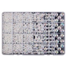 24칸 투명 오로라 구슬비즈 4~12mm 아크릴비즈, 1개, 24칸 투명오로라 구슬
