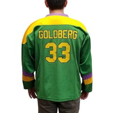 Greg Goldberg #33 덕스 하키 저지 - 90년대 할로윈 코스튬 스포츠 영화 선물 팀 플레이어 그룹 그린 유니폼 아이스 스웨터 초록색. M [호환]