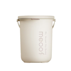 meoof 真空燥燥桶 30L 分層真空 飼料桶 真空桶 除濕桶, 米色, 1個, 15L