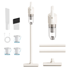 Hearten 무선 핸디 청소기 원룸/차량용/애완동물 털 다용도 6in1 강흡력 승급PRO 미니 진공청소기[ 2 필터 한시 증품 ], Pro승급, 베이지