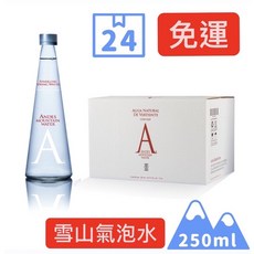 S.S 【箱購】安地斯山氣泡天然雪山泉水 250mL 24入 ANDES MOUNTAIN WATER 氣泡水, 1個, 天然山泉氣泡水250ml,整箱24瓶 宅配免運