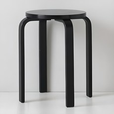 마켓비 올리버 원목 스툴, 올블랙, 1개