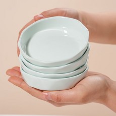 BLOWFISHFUGU 청색 양념 접시 세트 4인치반찬그릇 도자기반찬 접시 10CM 4P/6P, 8개