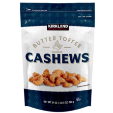 Kirkland Signature 奶油太妃糖風味腰果，香濃酥脆，獨立包裝，美味健康零食, 680g, 1個