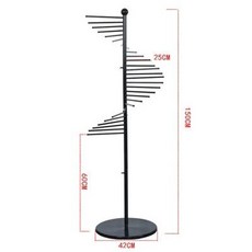 목도리 진열대 스카프 액세서리 머플러 매장용, 원형 블랙 42x150