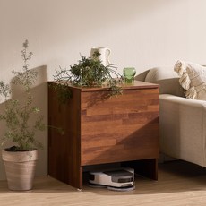 잉글랜더 주노 낮은 로봇청소기 수납장, 오픈형, 멀바우브라운