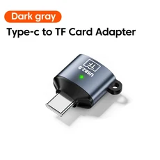 USB2.0 미니 휴대용 TF 카드 리더 USB타입 C 남성형 - 메모리 고속 플래시 드라이브 (휴대폰컴퓨터용), 01 Dark Gray Type C