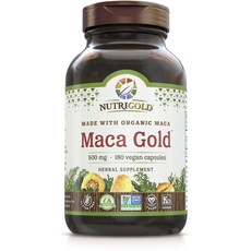 NUTRIGOLD 黃金瑪卡無麩質素食膠囊 500mg, 1個, 180 件