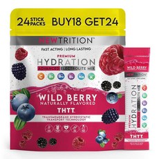 NewTrition 하이드레이션 파우더 전해질 파우더 패킷 천연 맛의 수분 공급 패킷 비타민 B&C 에너지 및 회복이 포함된 빠른 수분 공급 전해, NewTrition 하이드레이션 파우더, 전해질 파우더