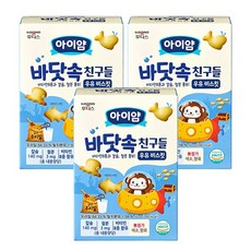 아이얌 유아용 일동후디스 바닷속친구들 우유 비스킷, 우유맛, 50g, 3개