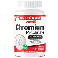 뉴트리돔 캐나다 크로뮴 크롬 피콜리네이트 500mcg 베지캡슐 Chromium Picolinate, 6개, 150캡슐