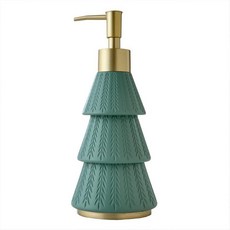 SKL Home 크리스마스 윈터 파인 100% 면 러그 플러시 및 흡수성 미끄럼 방지 그린, Soap Dispenser