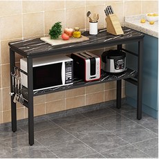 주방 보조 조리대 원목바니시/길이120폭60높이75 작업대 접이식 120x, 2단 블랙 마블 컬러 블랙 선반, 60x50x80cm, 1개