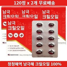 청정해역 남극 크릴오일 100프로 인지질 아스타잔틴 EPA DHA 오메가3 6 7 9, 2개, 120회분