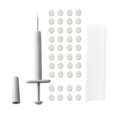 주사기 고정클립 니들 12 x 4.7cm + 고정단추 1.2cm 96개 + 고정핀 1.8cm 2.7cm 1600개 세트, 화이트, 1세트