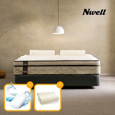 [20%쿠폰+사은품증정] 느웰 시그니처 3모드 천연라텍스 하드 단단한 쿠션 토퍼 매트리스+속커버+겉커버 포함 (슈퍼싱글/퀸/킹) / 리뷰이벤트