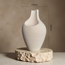 藝術砂石花瓶 抽象創意擺件 米白色