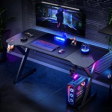 MUSSO G75 카본 패턴 게이밍 컴퓨터 책상 1인용 사무실 서재 철제책상, 블랙