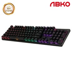 앱코 축교환 레인보우 무빙 LED 기계식 유선 일반형 키보드, 블랙, K570, 적축