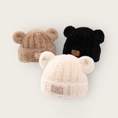 유아 뽀송 곰 비니 털 모자