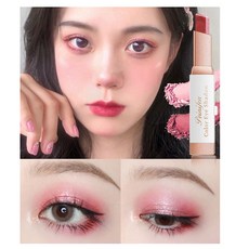 自然雙色眼影棒 色度飽滿 防水防汗不易脫妝 初學者適用 快速打造漸變色眼妝, 1個, 桃花妝, 桃花妝