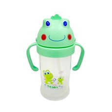 大眼蛙 DOOBY 幼童神奇喝水杯 寶寶學習杯 中小童手拿水壺 防脹氣水壺 200cc/250cc, 1個, 淺水綠神奇水杯-200ml