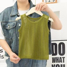 臺出 兒童夏季鏤空背心 2025新款中小童男童女童寶寶網眼薄款寬鬆
