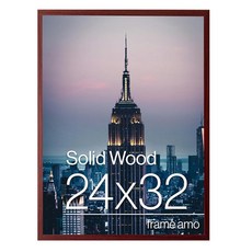 Frame Amo 화이트 27.9x43.2cm 그림 또는 포스터 액자 2.5cm 너비 테두리 매끄러운 마감 아크릴 전면, 24x32, Walnut Brown, 1개