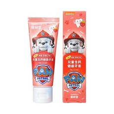 【Lab52齒妍堂】兒童防蛀牙膏 汪汪隊 - 台灣製 琺瑯質修護、含鈣健齒, 1個, (無氟)草莓/60g