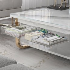 부착식 책상밑 서랍 언더서랍 슬라이딩 붙이는 정리 틈새, hi 부착형 히든서랍 투명