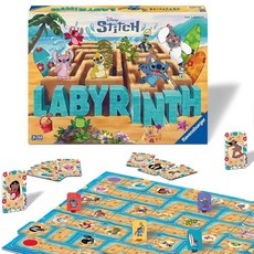 Ravensburger Stitch Labyrinth 보드 게임 - 좋아하는 디즈니 캐릭터가 등장하는 가족 게임의 밤을 위한 전략적 미로 챌린지 2-4명의 플레이어 만 7세 이