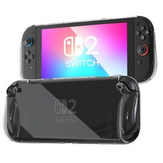 FIWWAT Switch Case for Nintendo 2 Slim Clear Protective shell with Comfortable Grip Design Soft, For Nintendo Switch 2, Black Clear