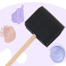 팥들 스폰지 붓 나무손잡이붓, 화이트, 1개, 화이트계열