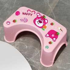 可愛卡通庫洛米馬桶凳 家用蹲坑神器 衛生間兒童成人墊腳凳, 粉色 草莓熊貼紙 升級款