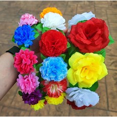 非織不可 可調式豐年祭頭花 原住民花環 卑南族阿美族魯凱族排灣族花圈花帽, 1.玫瑰花,可調大小