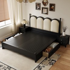 저상형 침대 프레임 매트리스 베드 레트로 수납, 150cmx200cm, 기압, 침대22cm 코이어 매트리스-딱딱한