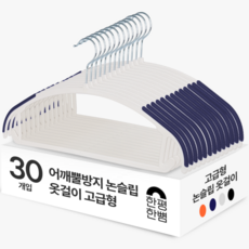 한평한뼘 어깨뿔방지 논슬립 옷걸이 고급형, 30개, 논슬립네이비