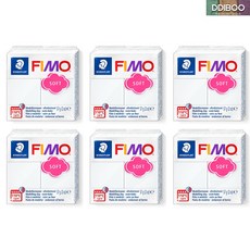 피모 소프트 36종 컬러 6EA 세트 FIMO 폴리머클레이 칼라클레이, 6개, 57g, #0 화이트